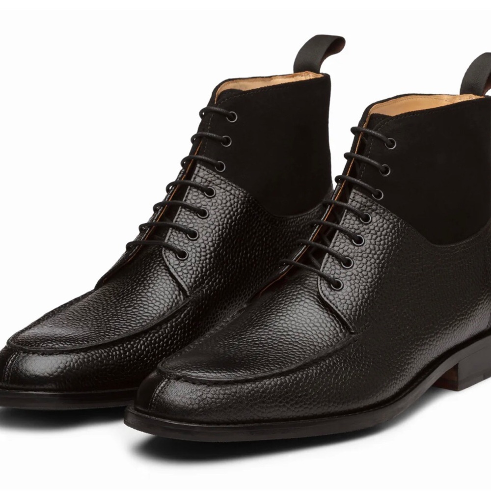 Split Toe Derby Suede Combination Boot - Black - image 5